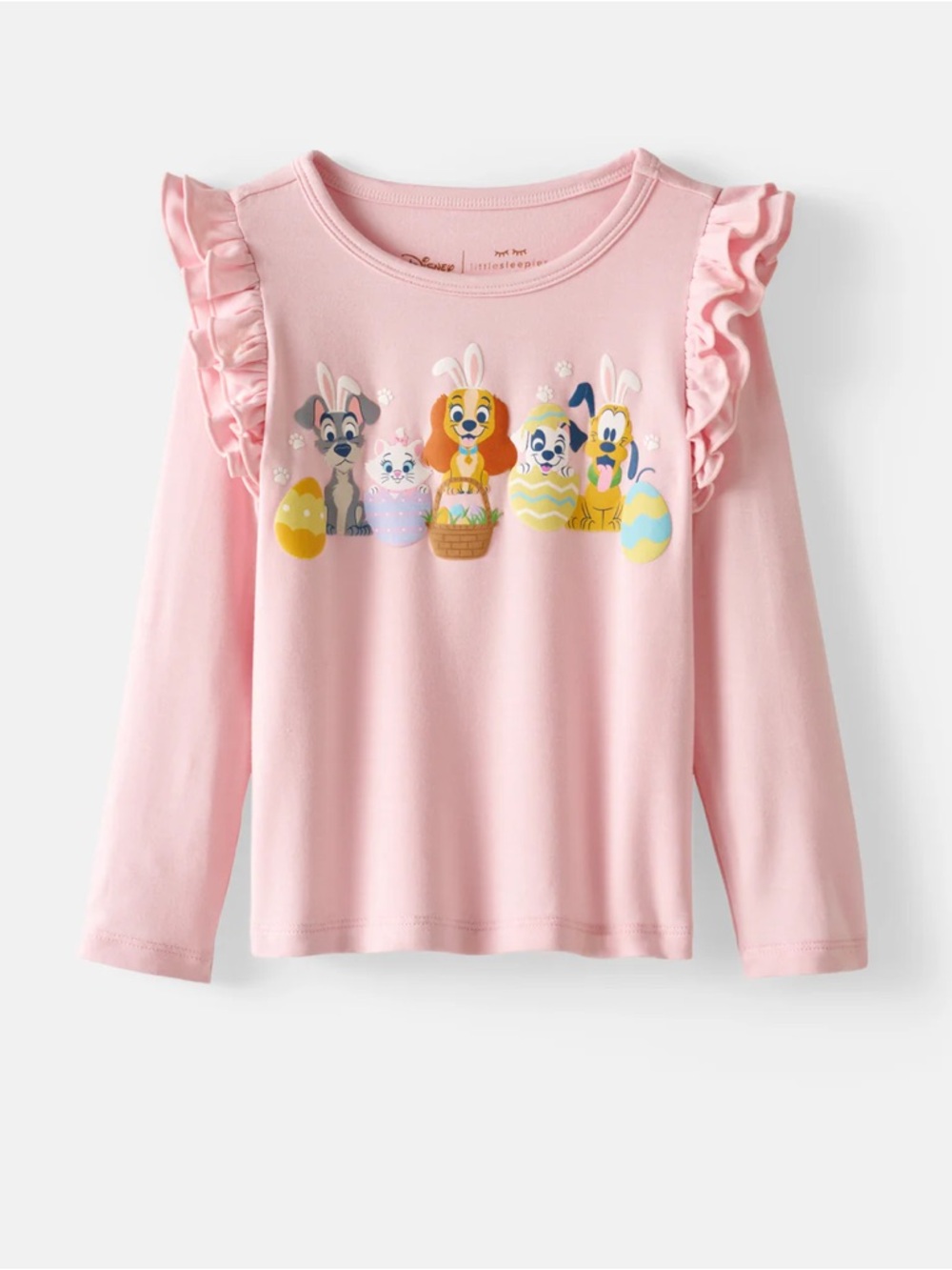 Little Sleepies Pink Disney Peek a boo pets Long-Sleeve Ruffle Shoulder